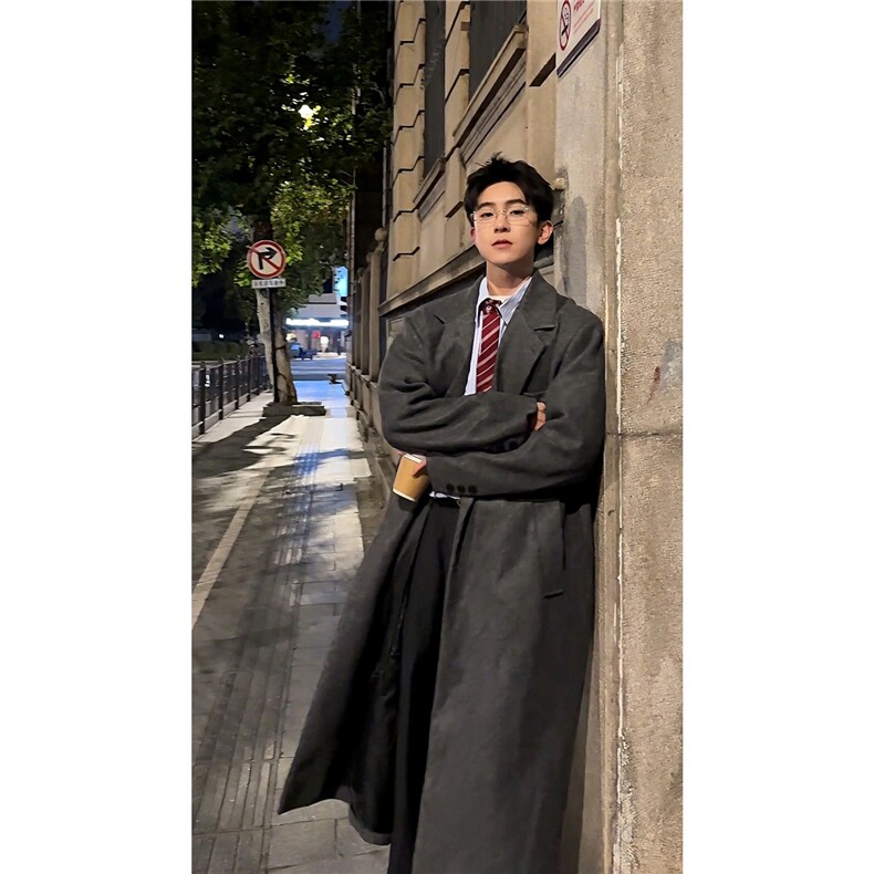 【现货】长款秋冬克鲁苏文职大衣宽松高级感外套 DY05022 P125图片