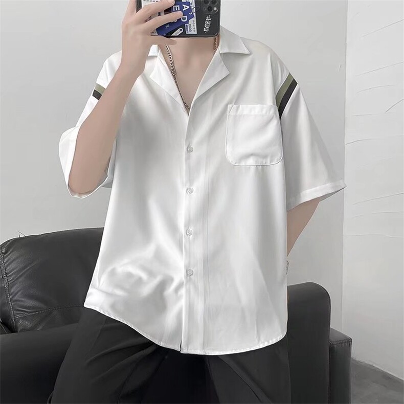 短袖衬衫春款男港风潮流H10P30,男装衬衫,星座1116-2