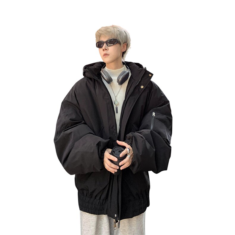 堆堆袖棉衣男冬季新款港风宽松连帽加厚棉服MF3721-P105,男装棉衣,星座214-3