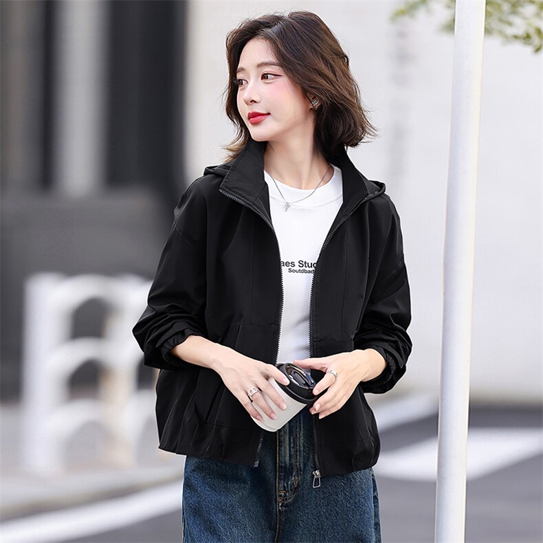 现货2024秋装新款短款风衣显瘦气质女上衣外套,女装风衣,木子恋