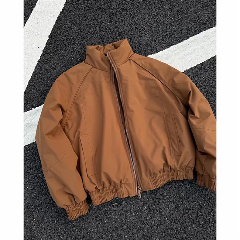 现货美式高街休闲棉衣夹克三防立领纯色户外工装加厚棉服外套图片