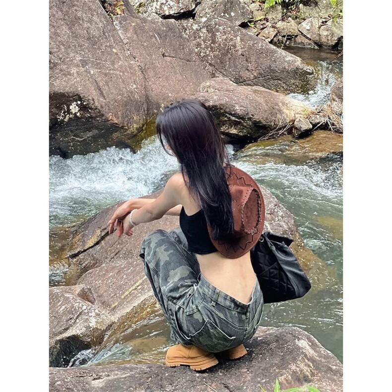 美式迷彩工装裤男女春秋2025新款潮流高个子复古hiphop登山长裤子,男装工装外套,四季星座505