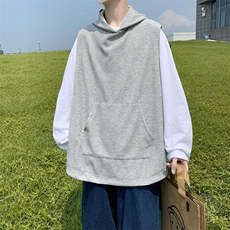 秋冬中性毛线马甲无袖背心休闲开衩情侣针织衫上衣外套H204/P50，男装背心/马甲，电商A221A