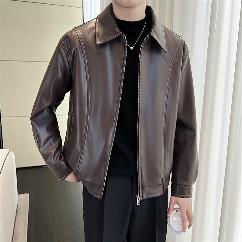 轻熟风男士秋冬皮衣2025秋季长袖夹克店主风JK8007-P130,男装夹克,电商A236