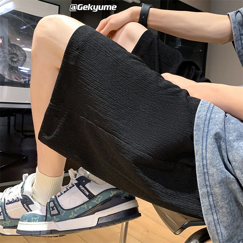 8XL-M特大码冰丝透气垂感短裤男篮球运动五分裤DK1507P30控48,男装休闲裤,电商D206-1