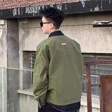 假两件翻领棉服男冬季牛仔拼接工装外套青年痞帅宽松休闲加厚棉衣，男装棉衣，星座218-1（原230）
