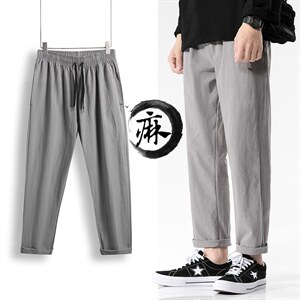 日系夏季轻薄型棉麻休闲裤DK7304-P30控58图片