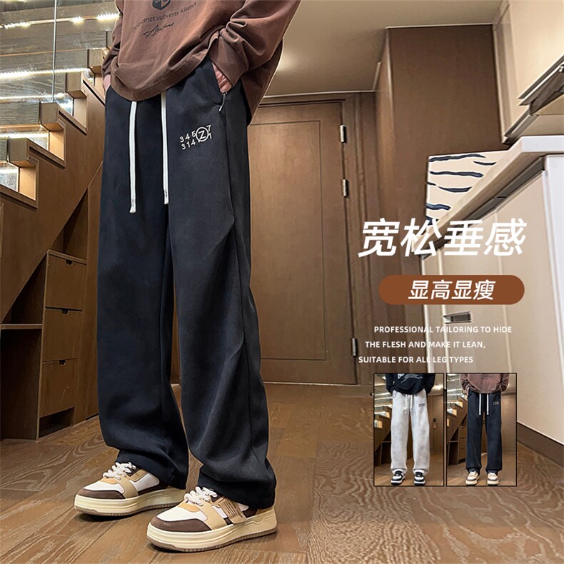 脏脏布2026秋季潮牌美式宽松直筒阔腿休闲针织长裤 A436-837-P38图片