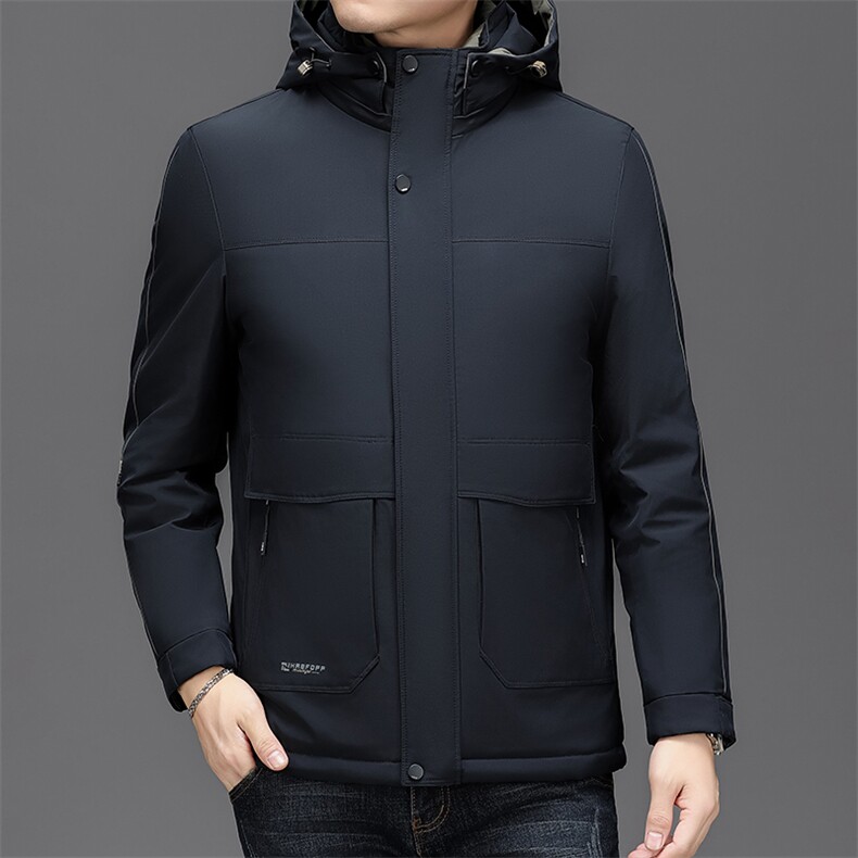 NN6342钱塘2020-3商务休闲连帽简约冬季厚款中年男士羽绒服P165,男装羽绒服,钱塘207-3