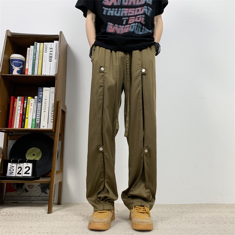 美式高街hiphop冰丝铆钉纽扣冰凉情侣百搭裤K611p55,男装休闲裤,电商D315A