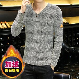冬季长袖加厚保暖修身卫衣大码网格纱针织打底衫上衣蓝加绒
