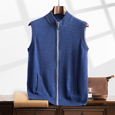 2024秋冬新款35%山羊绒男士拉链羊绒背心马甲，男装羊绒背心，曼云男装羊绒
