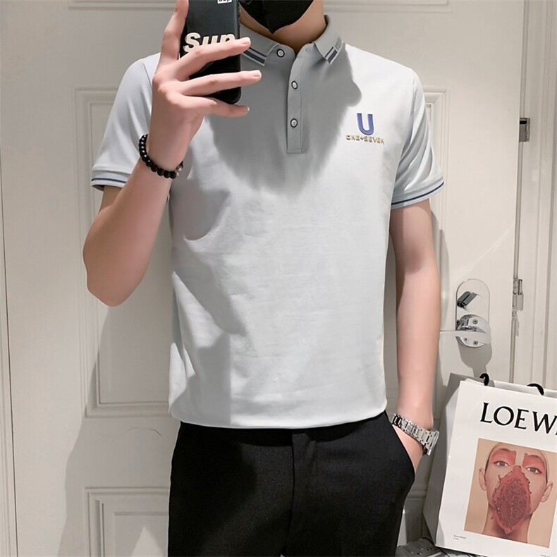 3001-特P35男士t恤精神小伙衫男短袖翻领半袖修身潮流体恤,男装Polo衫,电商D310B