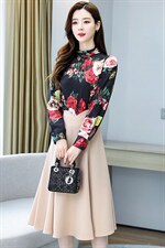 2021春季新款时尚优雅气质印花上衣+半身裙两件套，女装套装/套裙，天丝秀