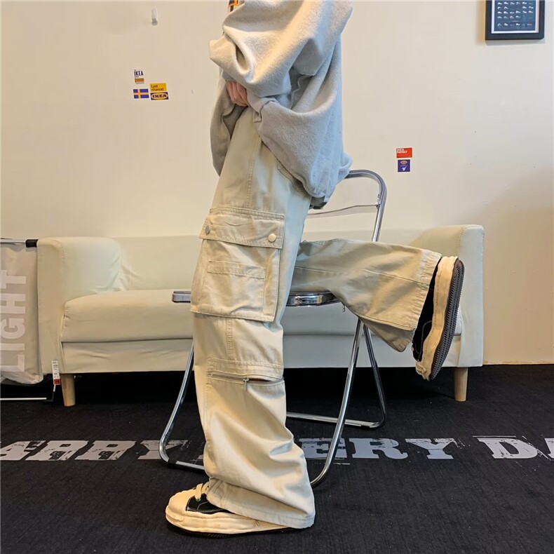 工装裤男潮牌ins日系休闲裤宽松高街百搭直筒阔腿长裤子K953-P55,男装工装外套,星座1008-1