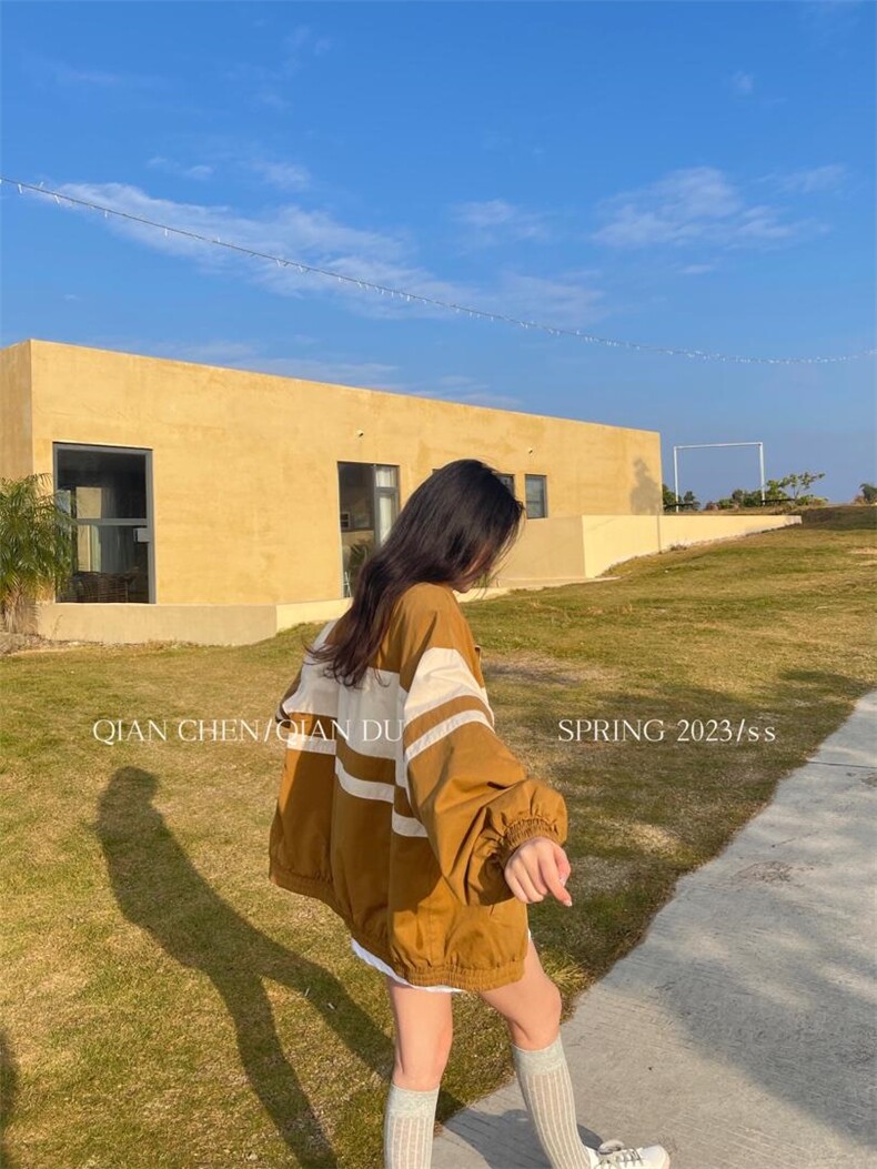 现货春季新款，拼色风衣，女装风衣，QIANCHEN 谦晨(1F)