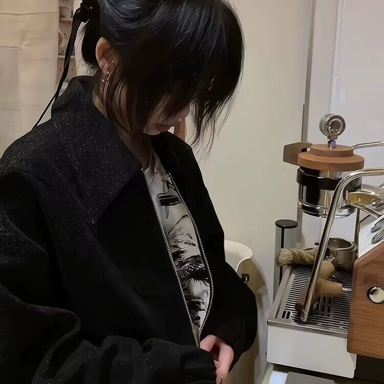 2026新款重磅粗花纱毛呢肌理质感水墨花短款外套男女秋季夹克外套,男装夹克,星座506A
