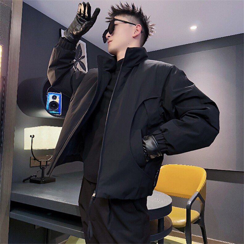 AY129/P178控238冬季社会小伙立领保暖结构工装羽绒棉服男灰首,男装棉衣,星座305B-1