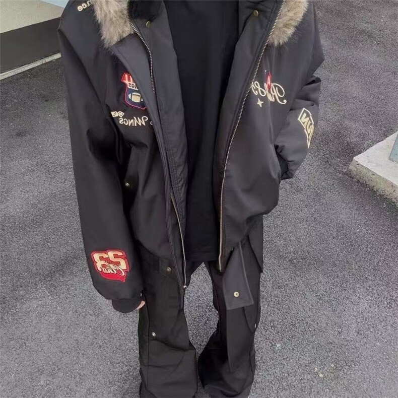 1506-1/MJK80361/P86原宿日系羊羔毛棉服冬男棉袄保暖棉衣厚潮流,男装棉衣,星座1506-1