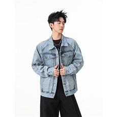 水洗牛仔外套男款春美式痞帅上衣服宽松休闲工装夹克JK1326-P78，男装工装外套，星座1103-3