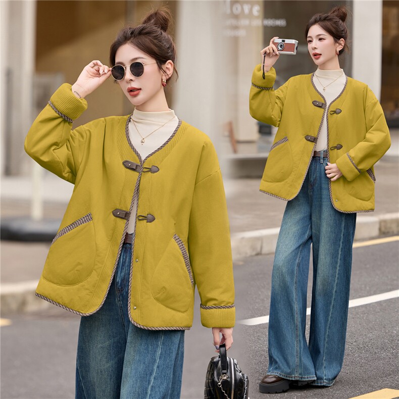 羽绒棉服女短款2025冬季新款独特超好看高端韩系轻薄洋气夹棉外套,女装棉衣/棉服,瑶迪依秀