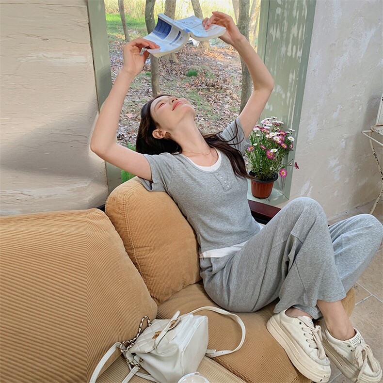 新款现货主推2025夏装针织休闲套装9812-P125-K178,女装套装/套裙,2C129