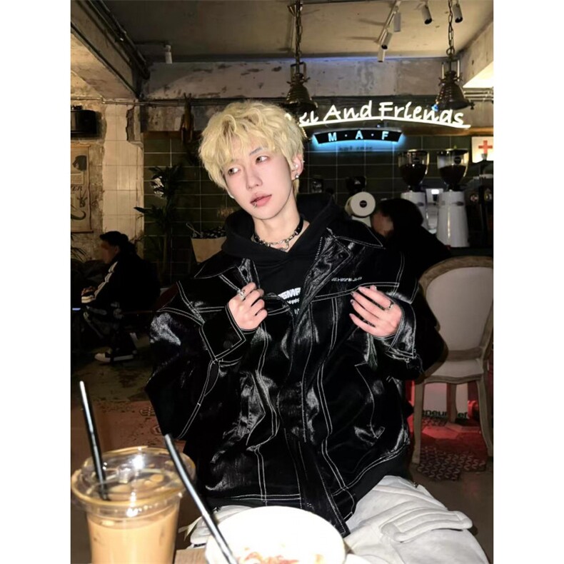 【有货】cleanfit皮衣外套男春秋高级感痞帅飞行员夹克W190WW-P92图片