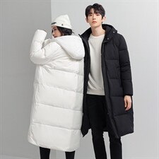 22新款情侣长款连帽纯色团体可印花时尚宽松学生羽绒服，男装羽绒服，星座301D-5(原星座1415）