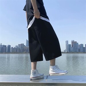 夏季薄款潮牌牛仔七分裤男ins韩版潮流百搭宽松休闲短裤N969-P38