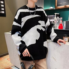 美式高街vintage痞帅打底毛衣男慵懒风潮牌复古针织衫YM14/P45，男装T恤，星座506