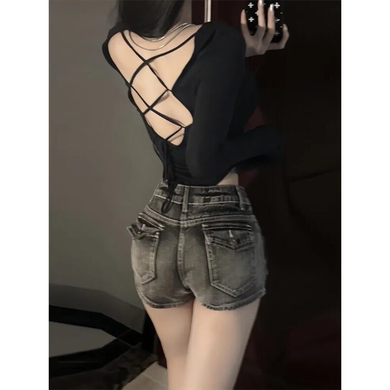 2025新款女夏季短裤牛仔裤，女装牛仔裤，星座506A