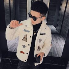 社会小伙冬季羊羔毛夹克毛呢休闲棉衣外套大货主推M902-P128控160，男装毛呢大衣，星座308A