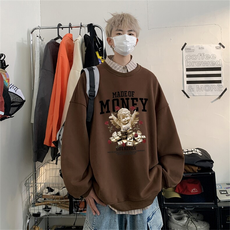 特P25控48秋冬新款男士圆领卫衣宽松休闲日常百搭上衣WQ243,男装卫衣,电商B370