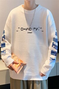 ！2023秋冬新款男士圆领毛衣百搭加厚潮流针织衫M813P50，男装针织衫/毛衣，电商B220