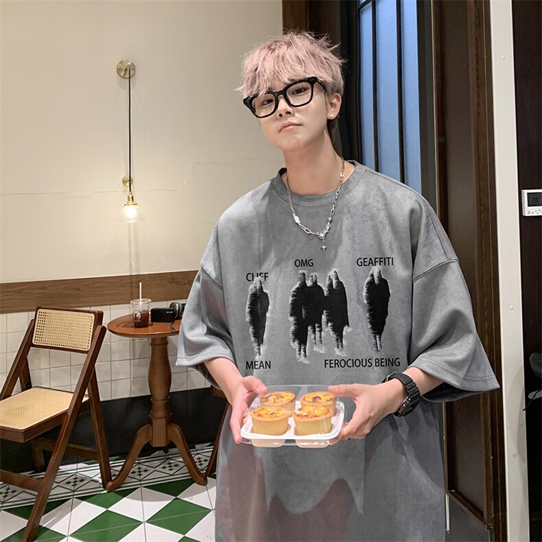 T2352特P25控39夏季高品质麂皮绒印花T恤,男装T恤,电商B205