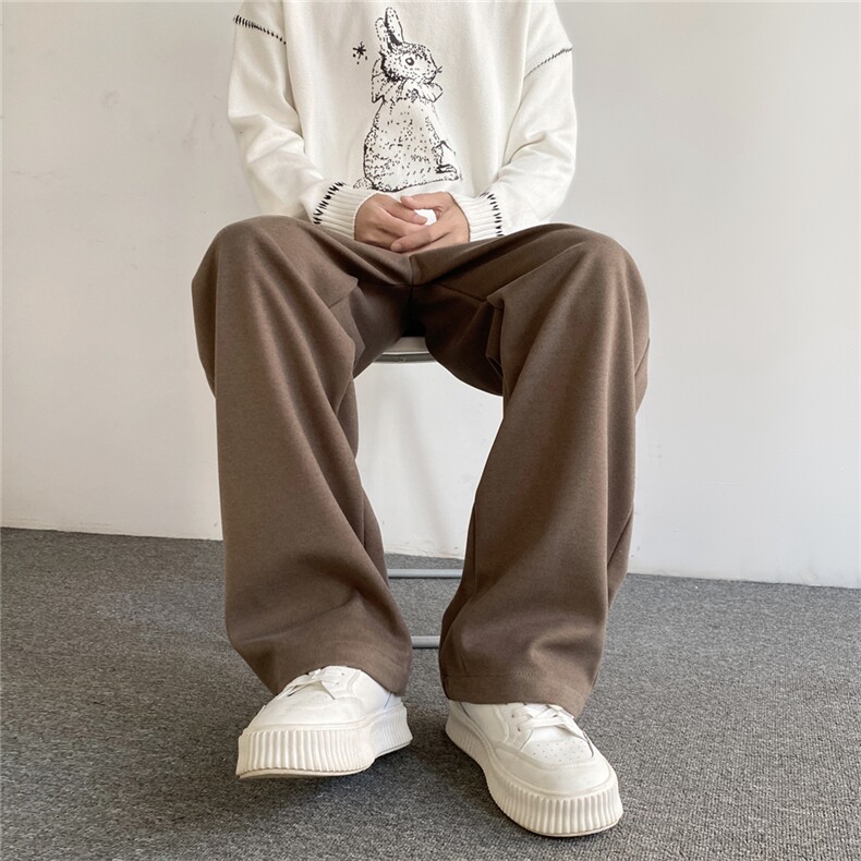 呢料男士百搭休闲西裤纹理西裤潮显瘦直筒裤子垂感裤子,男装西裤,星座510-1