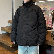 冬季美式菱形格棉服新款宽松保暖立领毛衣外套，男装棉衣，星座410-6（原星座1304-1）