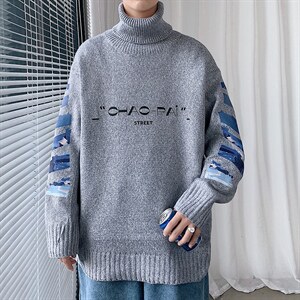 ！冬季加厚男士高领毛衣潮牌百搭学生保暖针织衫毛线GM606P60图片