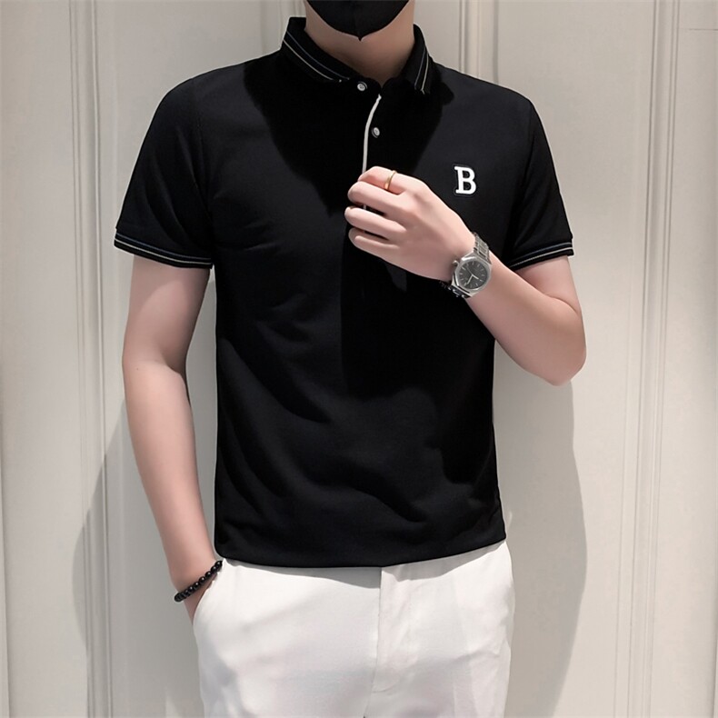 3032-P40polo衫短袖男士夏季新款修身透气珠地棉男士半袖T恤翻领,男装Polo衫,电商D310B-1