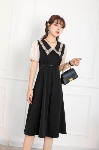 尖领花边连衣裙，女装连衣裙，千禧宏运