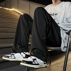卡其色运动裤子高级感阔腿裤男高街vibe宽松直筒休闲裤K0920-p33，女装休闲裤，星座1008-2