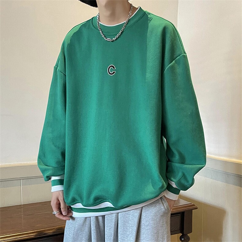 秋季新款男百搭圆领港风卫衣VE55105-P32控48,男装卫衣,星座717