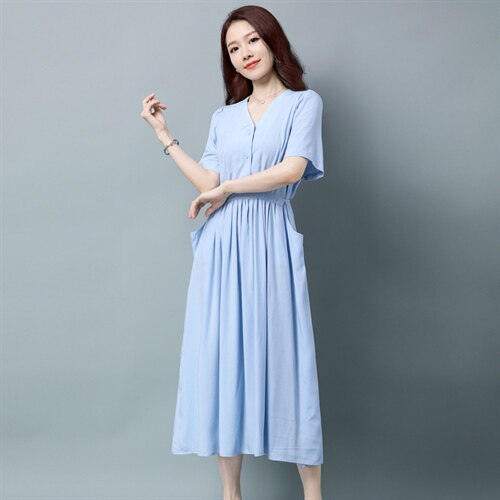 板酷2026夏装新款时尚短袖连衣裙大摆捏褶系带B635，女装连衣裙，板酷