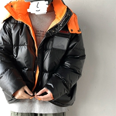 冬季情侣羽绒服面包服短款连帽白鸭绒亮面加厚保暖外套2018/，男装羽绒服，星座1506-1