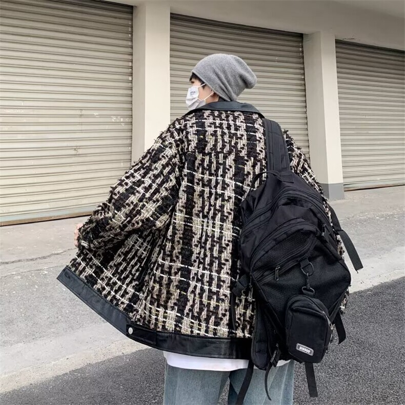 潮流慵懒新款文艺流行复合编织夹克原宿8041P68,男装夹克,星座410-2