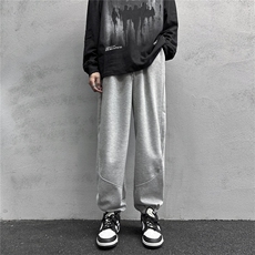 k1067-p35-限价49.9现货港风中性大码卫裤束脚，男装休闲裤，星座116