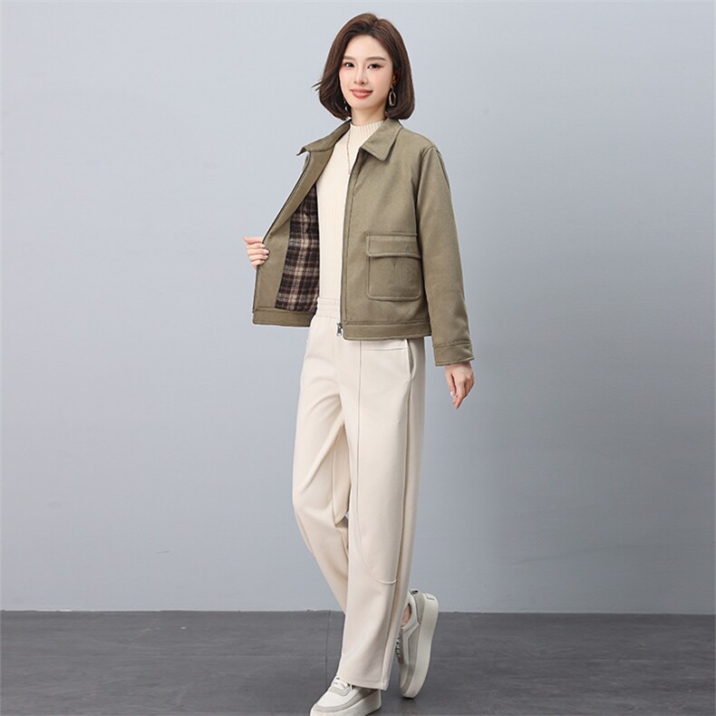 叶笙衣套装1186-118麂皮绒加棉套装,女装套装/套裙,叶笙衣