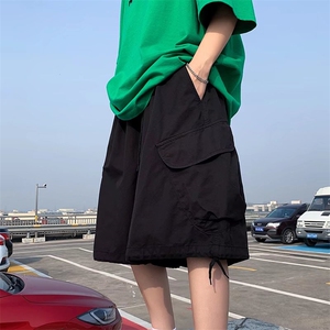 休闲短裤男港风潮流口袋2023夏季新款ins宽松百搭五分裤K1279-P35图片