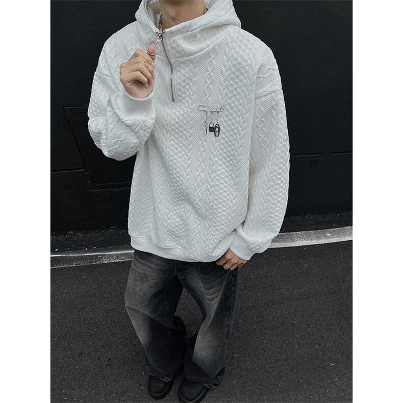 现货WY10098-常规P55加绒P65新款特殊纹路高质量连帽加绒卫衣,男装卫衣,电商A059