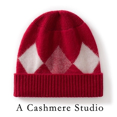 2025新款时尚百搭通勤简约双拼色菱形帽，帽子，蒙娇羊绒